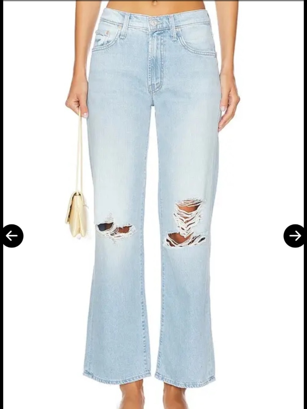 MOTHER Mid Rise Rambler Zip Flood Ripped Off Jeans Size 26 - Picture 4 of 8